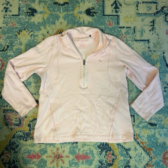 Tommy Bahama Pink 1/4 Zip Pullover – Size L - Picture 1 of 3